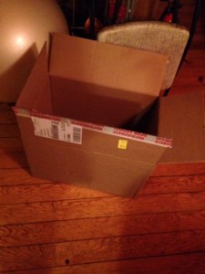 TWO of these GIANT boxes (fitness ball and folding chair for size/scale) arrived, thanks to the LiveStrong Foundation, UM and Walgreens